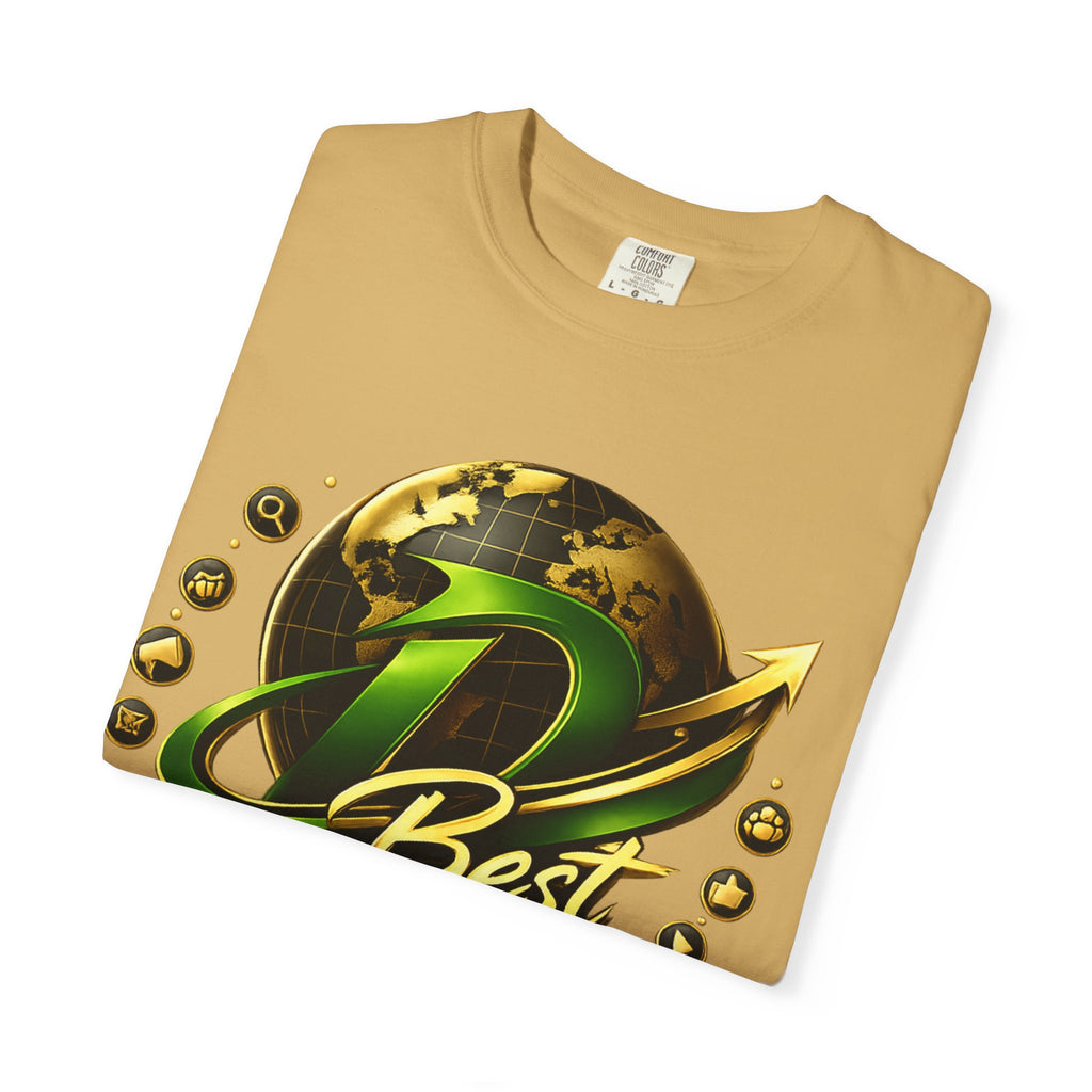 D Best Globe Arrow logo T-shirt | Strategy Growth Results tee