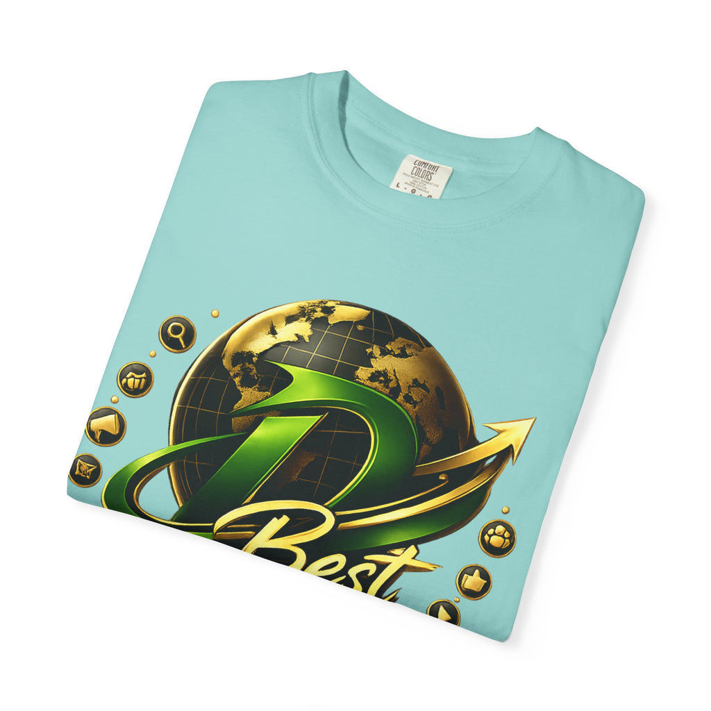 D Best Globe Arrow logo T-shirt | Strategy Growth Results tee