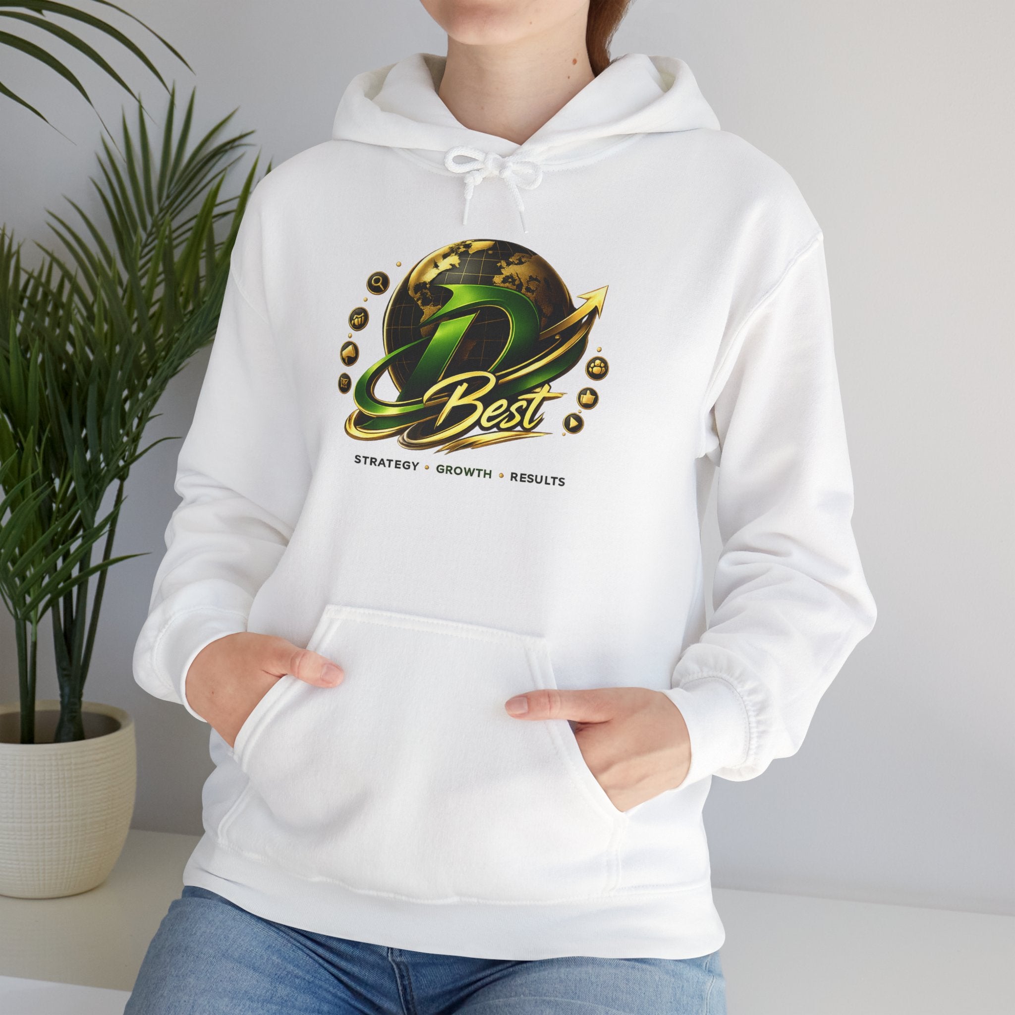 Best Logo Hoodie | Gaming Emblem Sweatshirt, Green Gold Orb Design