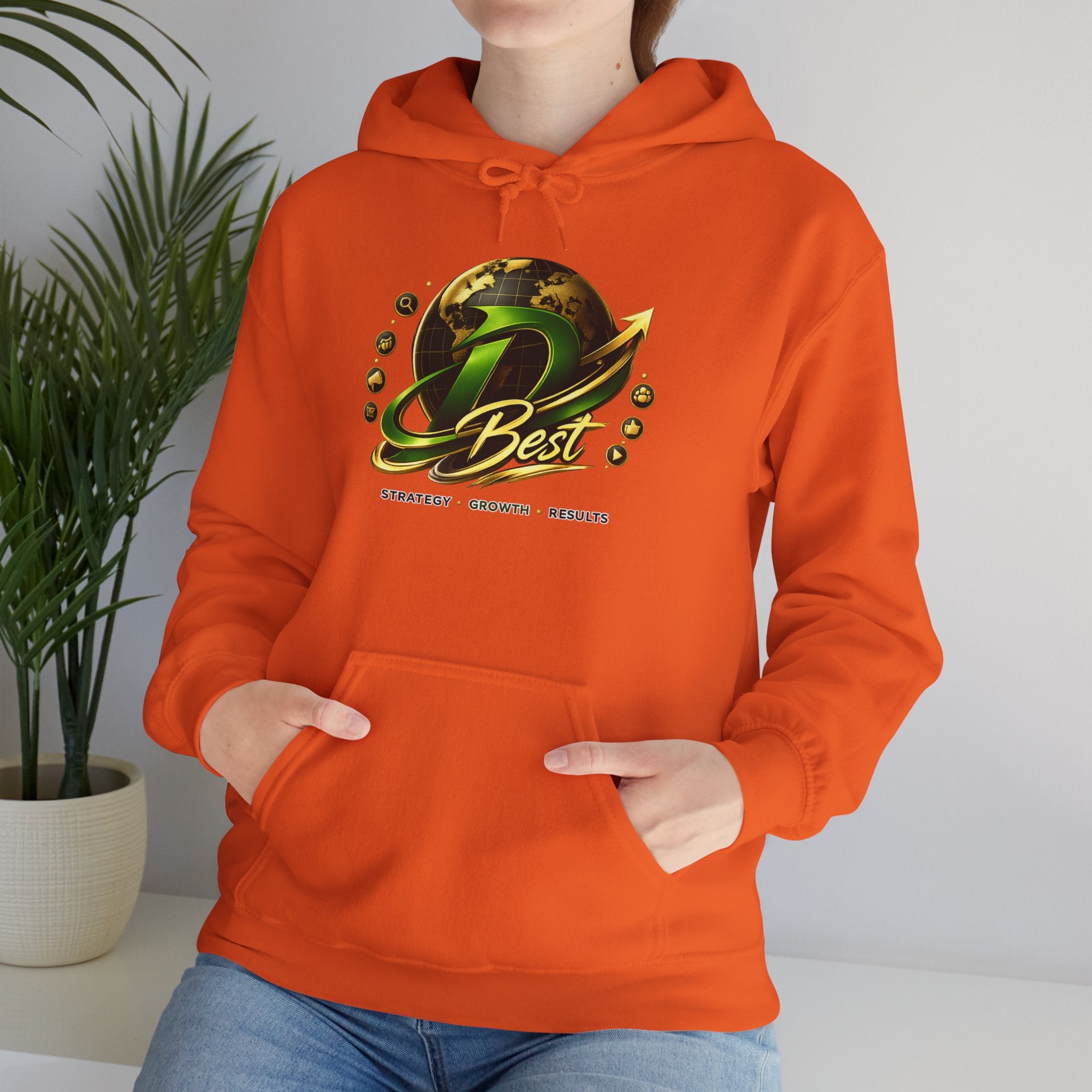 Best Logo Hoodie | Gaming Emblem Sweatshirt, Green Gold Orb Design