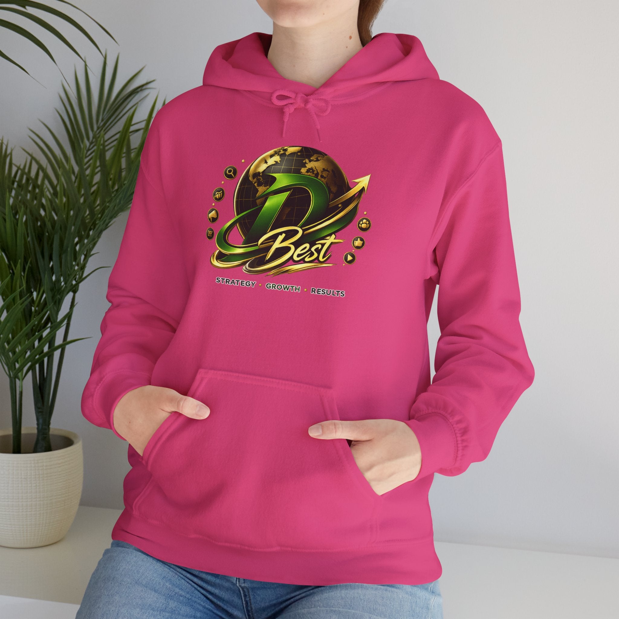Best Logo Hoodie | Gaming Emblem Sweatshirt, Green Gold Orb Design