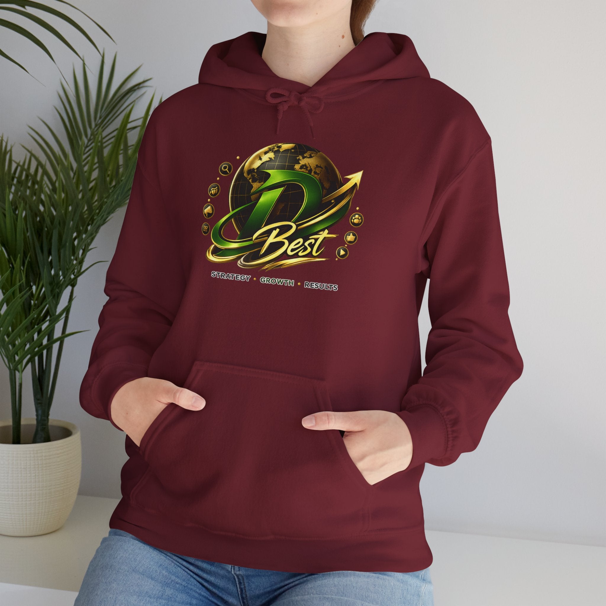 Best Logo Hoodie | Gaming Emblem Sweatshirt, Green Gold Orb Design