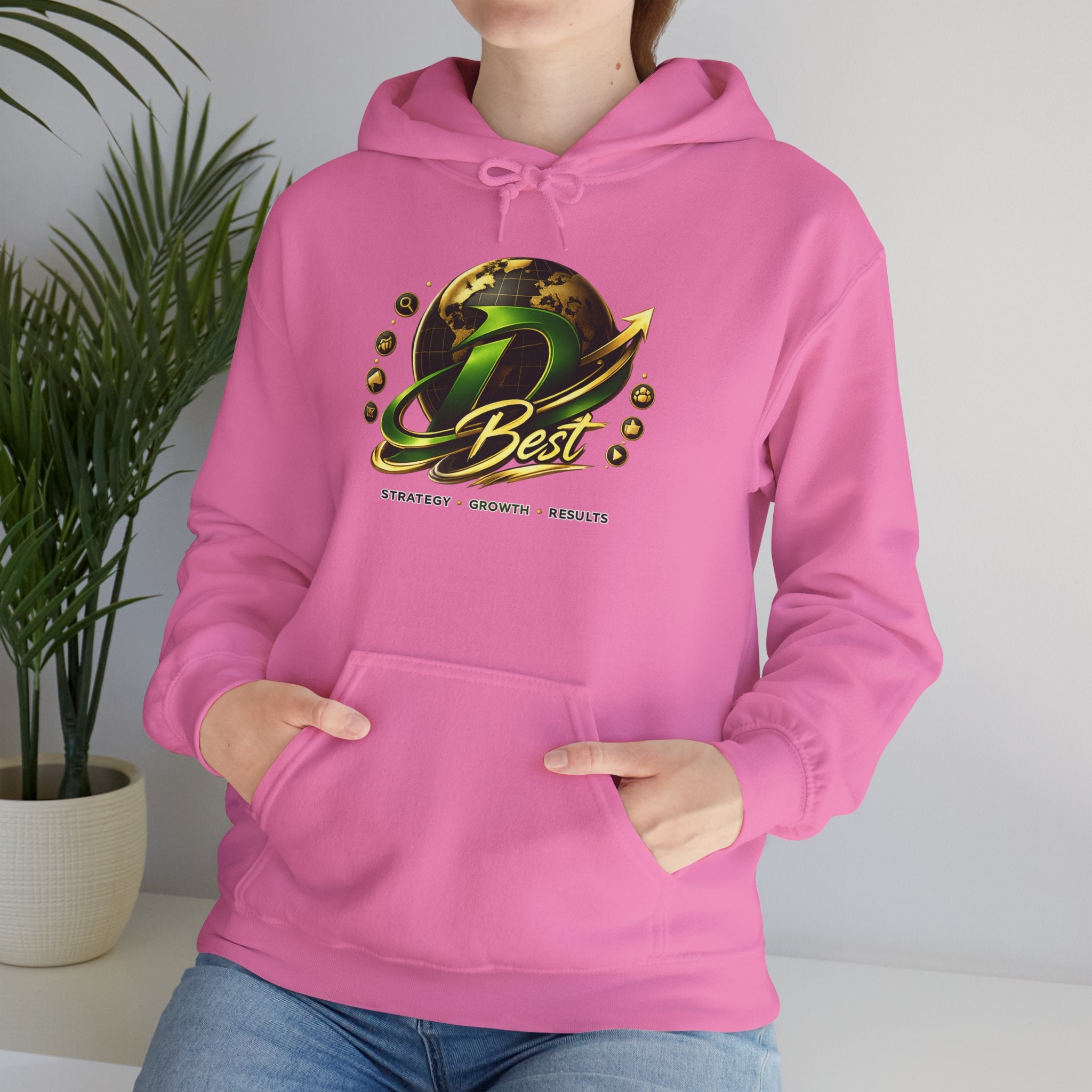 Best Logo Hoodie | Gaming Emblem Sweatshirt, Green Gold Orb Design