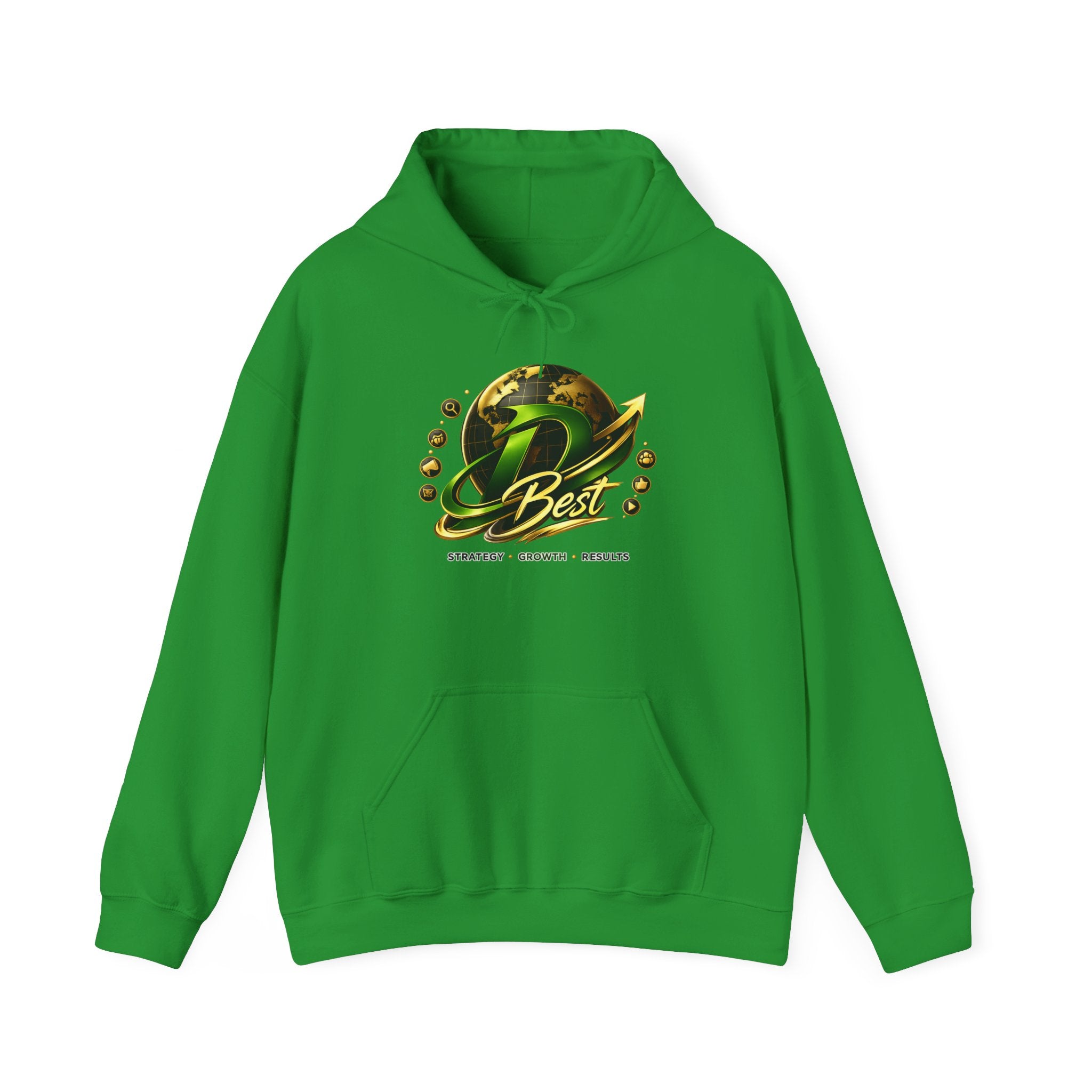 Best Logo Hoodie | Gaming Emblem Sweatshirt, Green Gold Orb Design