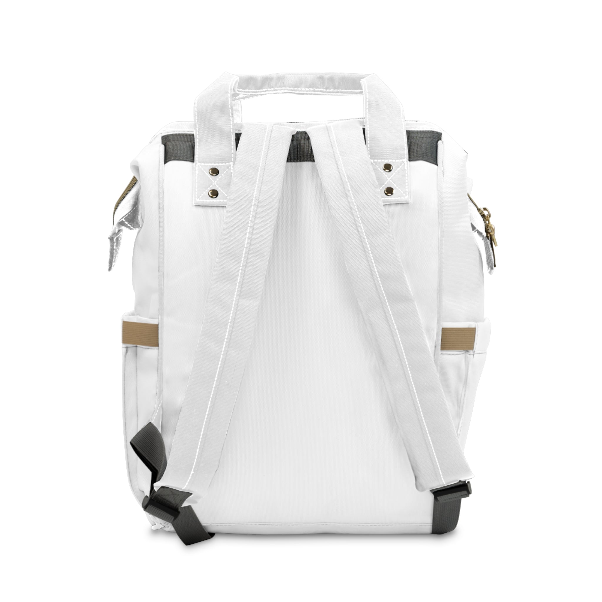DBest Logo Multi-functional Diaper Backpack | White Baby Bag