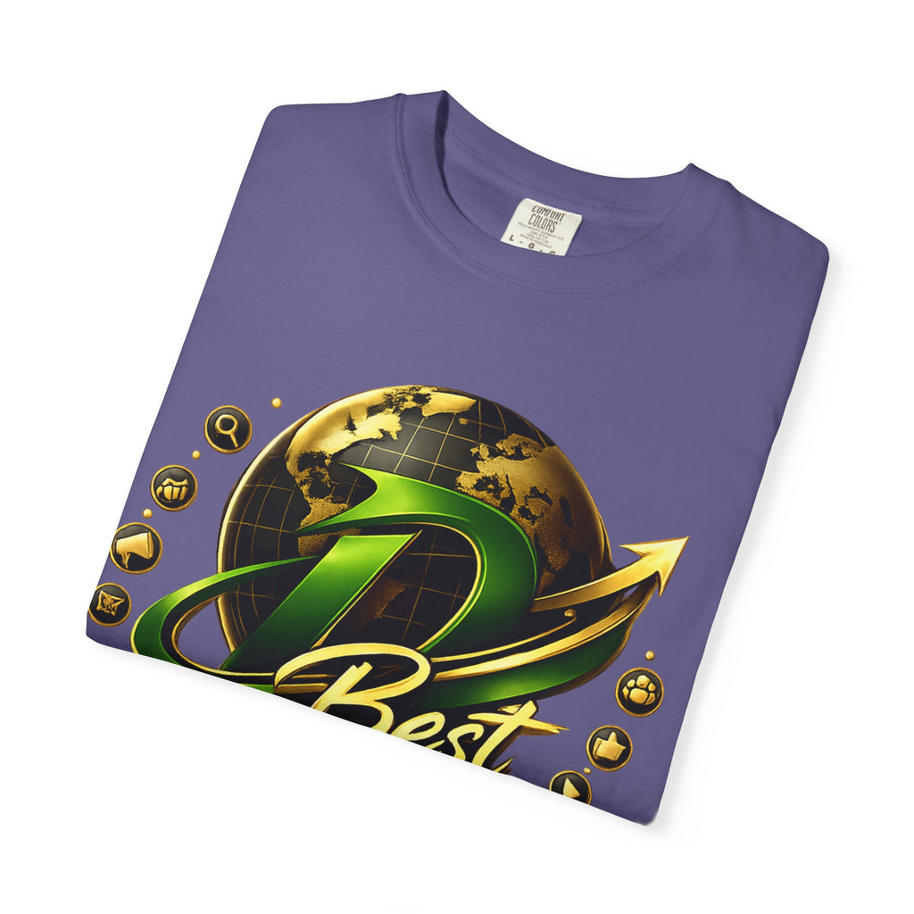D Best Globe Arrow logo T-shirt | Strategy Growth Results tee