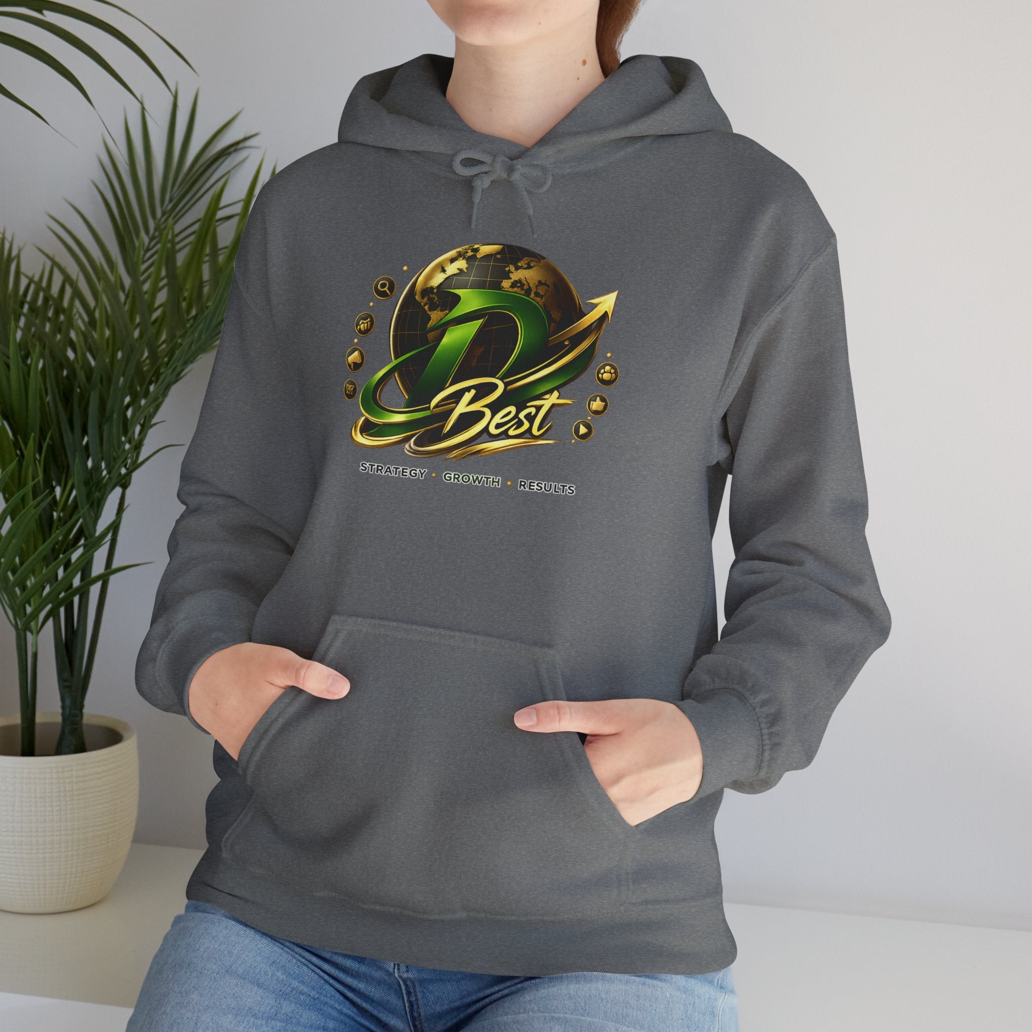 Best Logo Hoodie | Gaming Emblem Sweatshirt, Green Gold Orb Design
