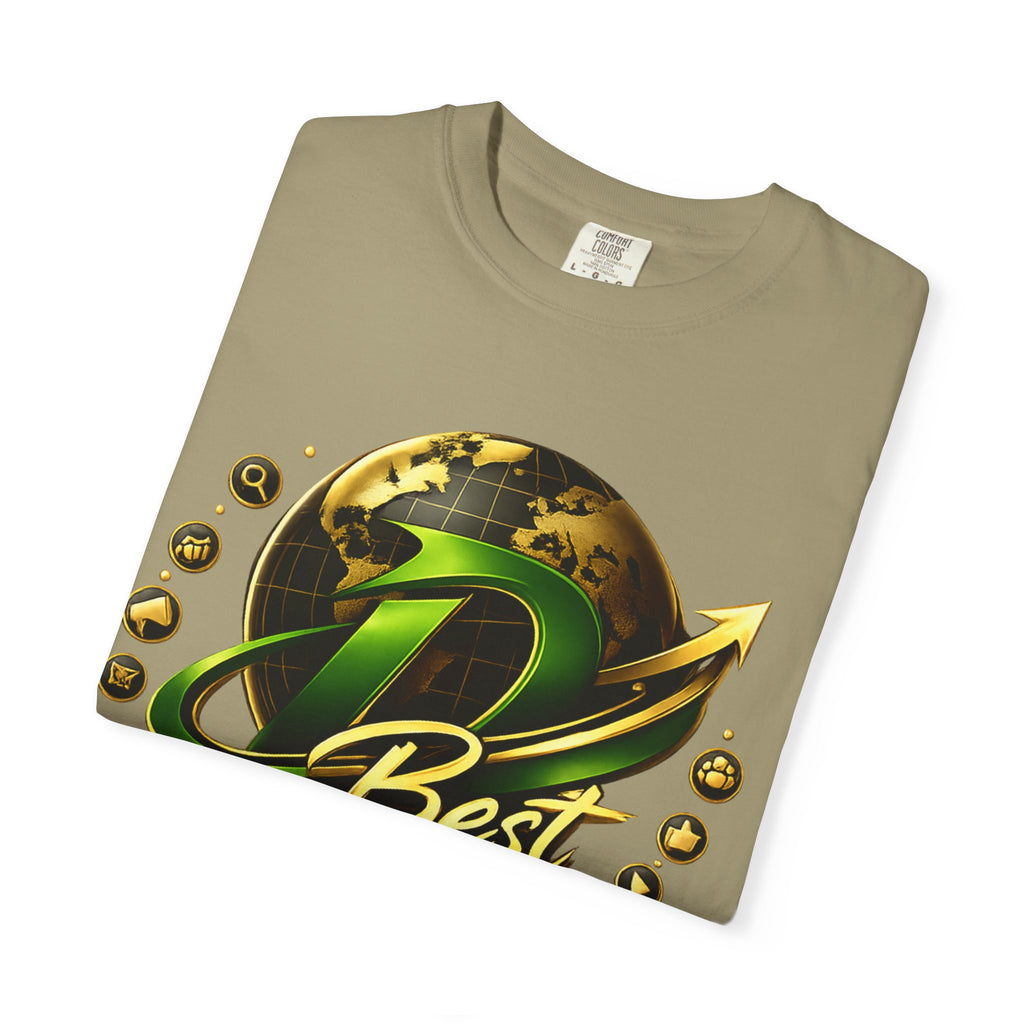 D Best Globe Arrow logo T-shirt | Strategy Growth Results tee