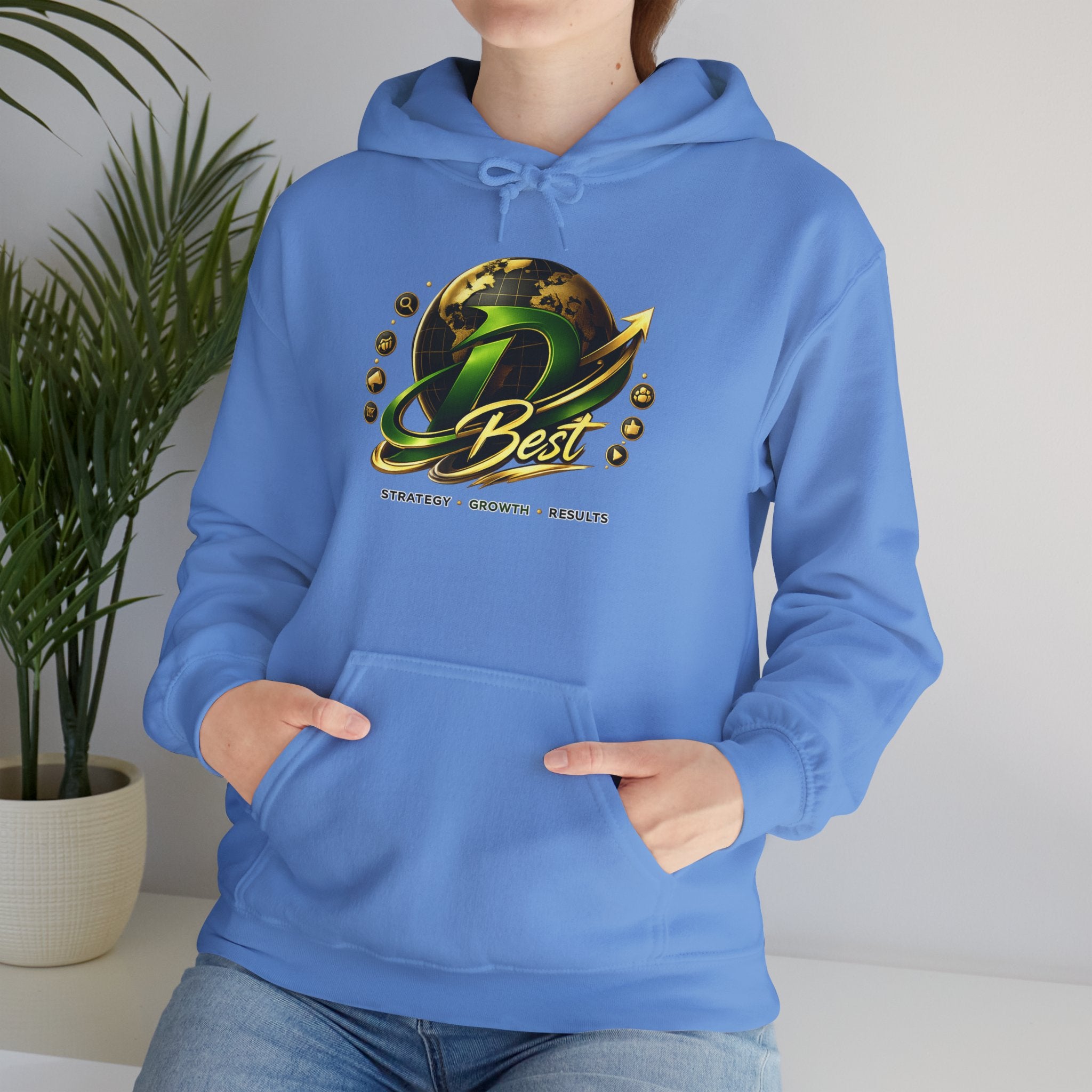 Best Logo Hoodie | Gaming Emblem Sweatshirt, Green Gold Orb Design