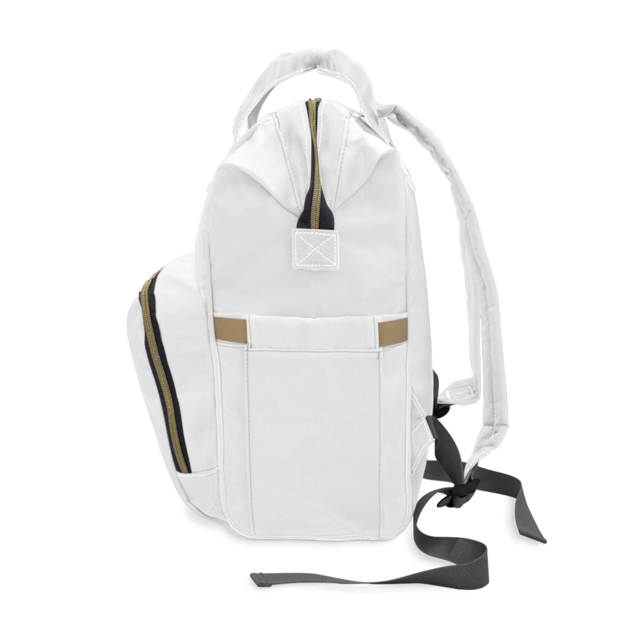 DBest Logo Multi-functional Diaper Backpack | White Baby Bag