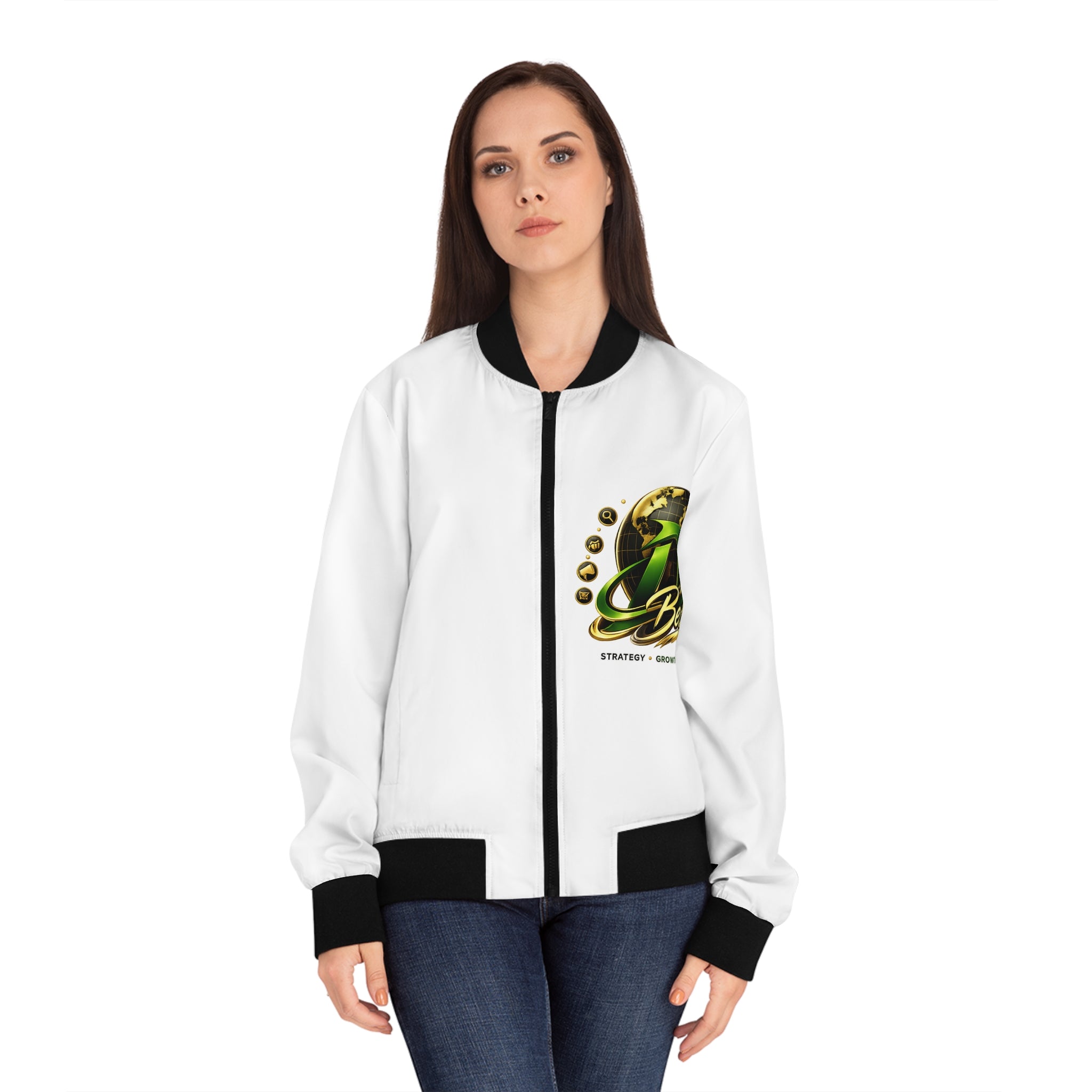 DBest Gold Emblem Bomber Jacket | Women's Bomber