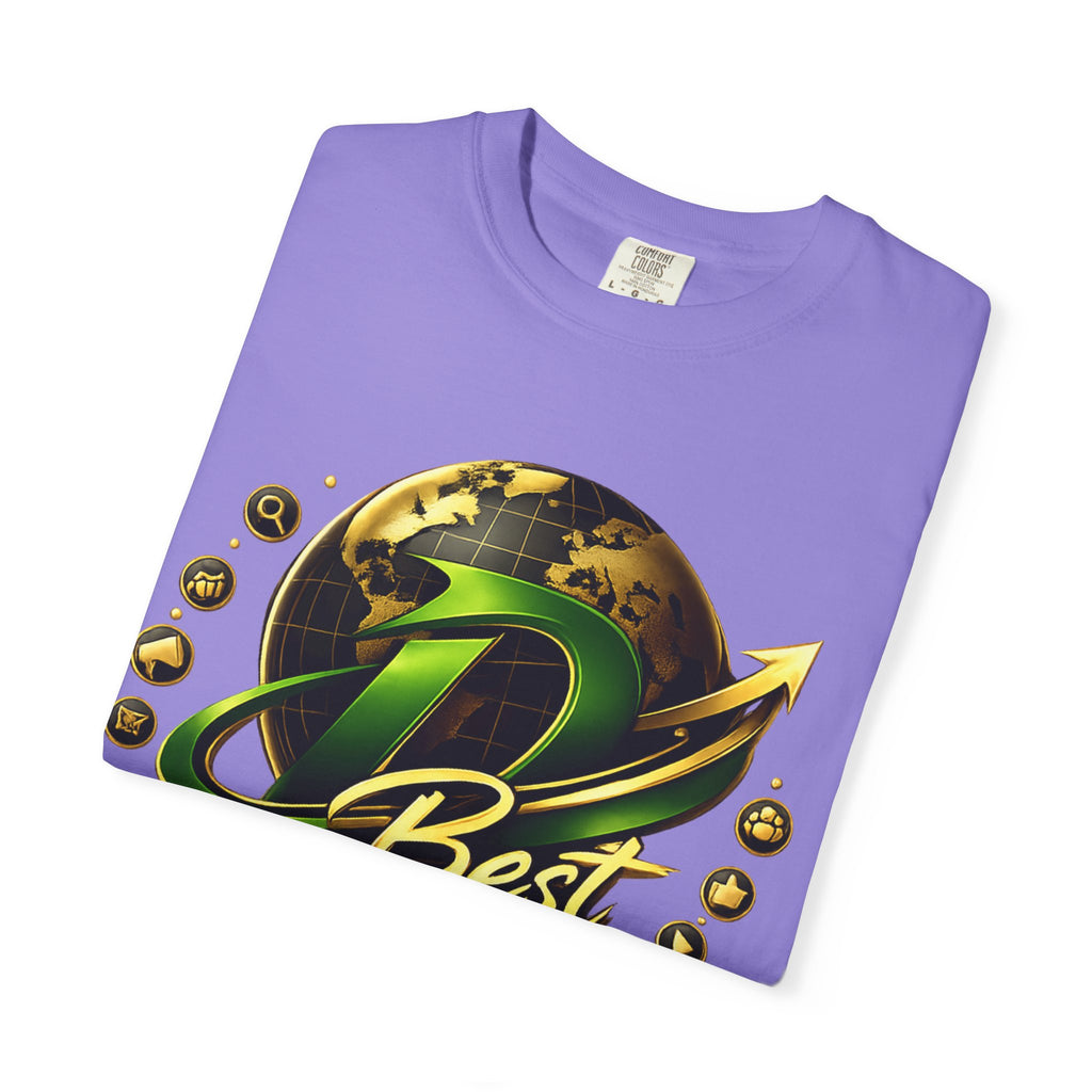 D Best Globe Arrow logo T-shirt | Strategy Growth Results tee