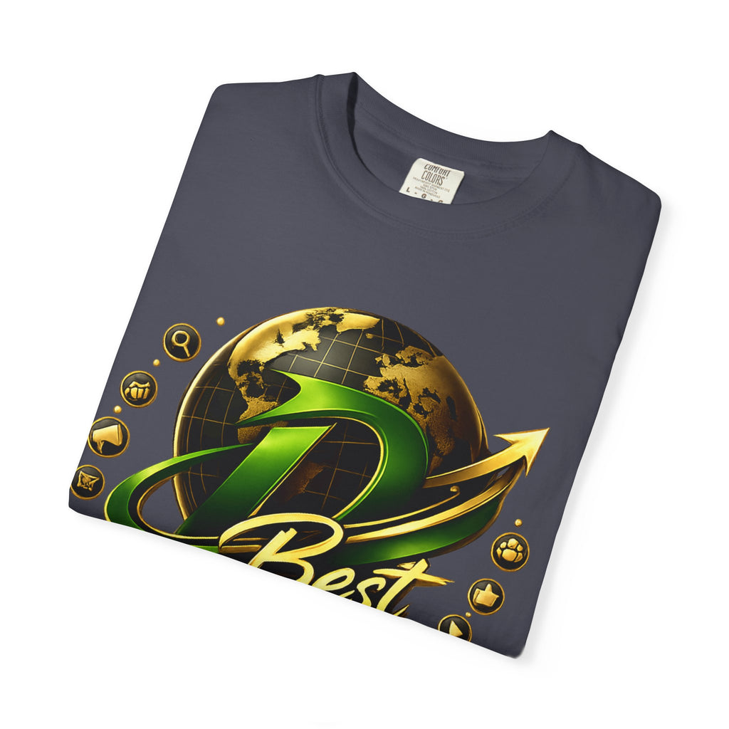 D Best Globe Arrow logo T-shirt | Strategy Growth Results tee